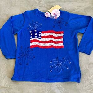 Quacker Factory flag sweater NWT